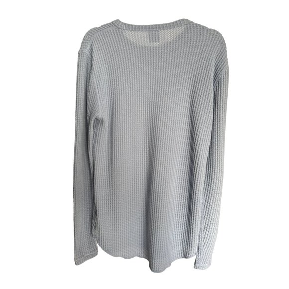 Urban Outfitters size M blue round neck waffle thermal soft cozy tunic top - Picture 2 of 8